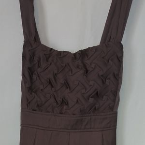 Brown Midi Dress w/ Tie